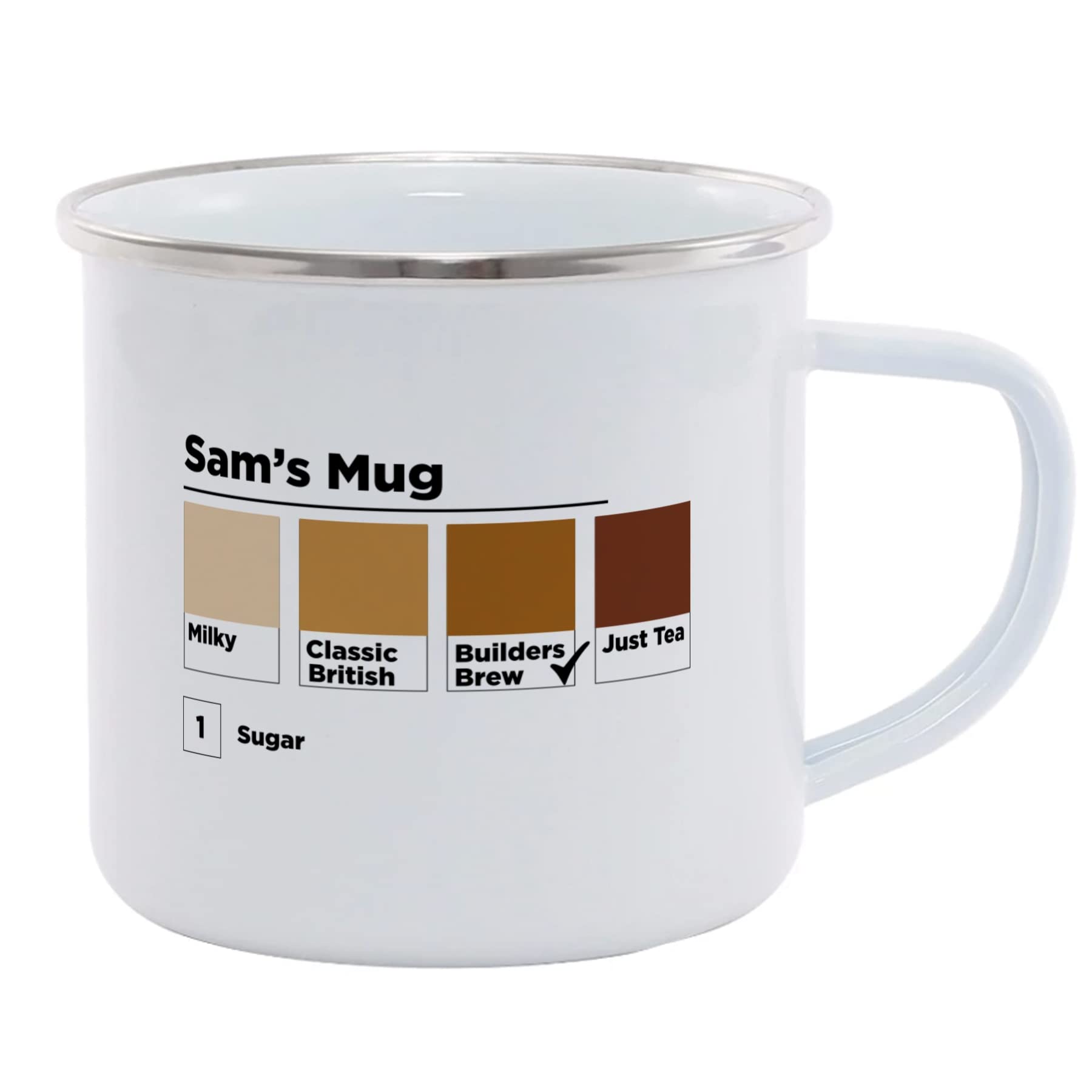 Hippowarehouse Personalised Your Name, Tea Colour, How Many sugars? - Guide Matching Chart Printed Mug Various Colour Options Ceramic Cup Kitchenware 11oz