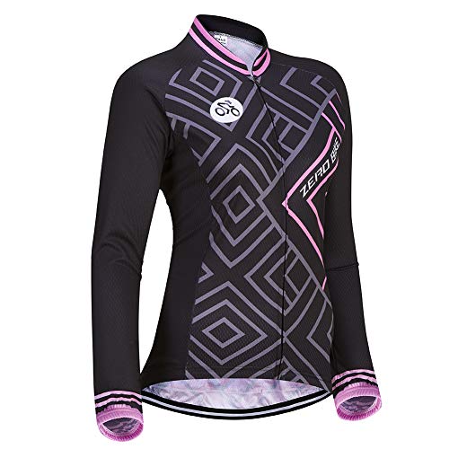 Maillot de ciclismo para mujer, transpirable, de secado rápido, manga larga