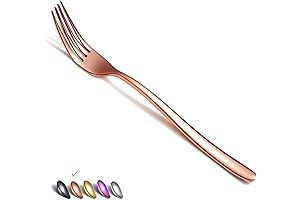 Copper Dessert Forks Set of 6, 8-Inches Silverware Set