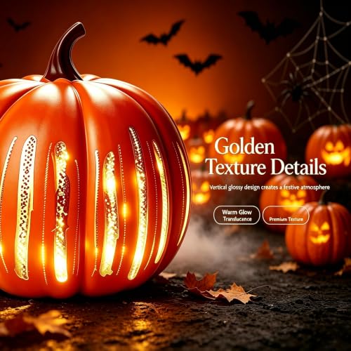 Halloween Pumpkin Night Light Starry Night Resin Illuminated Decor (1 Pcs) - image 3