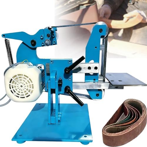 750W Electric Belt Grinder Polishing Machine, 1100W Bench Sander, 915x50mm Horizontal Bidirectional, Speed Adjustable 50-6500 RPM for Workshop, Versatile Metal & Wood Finishing