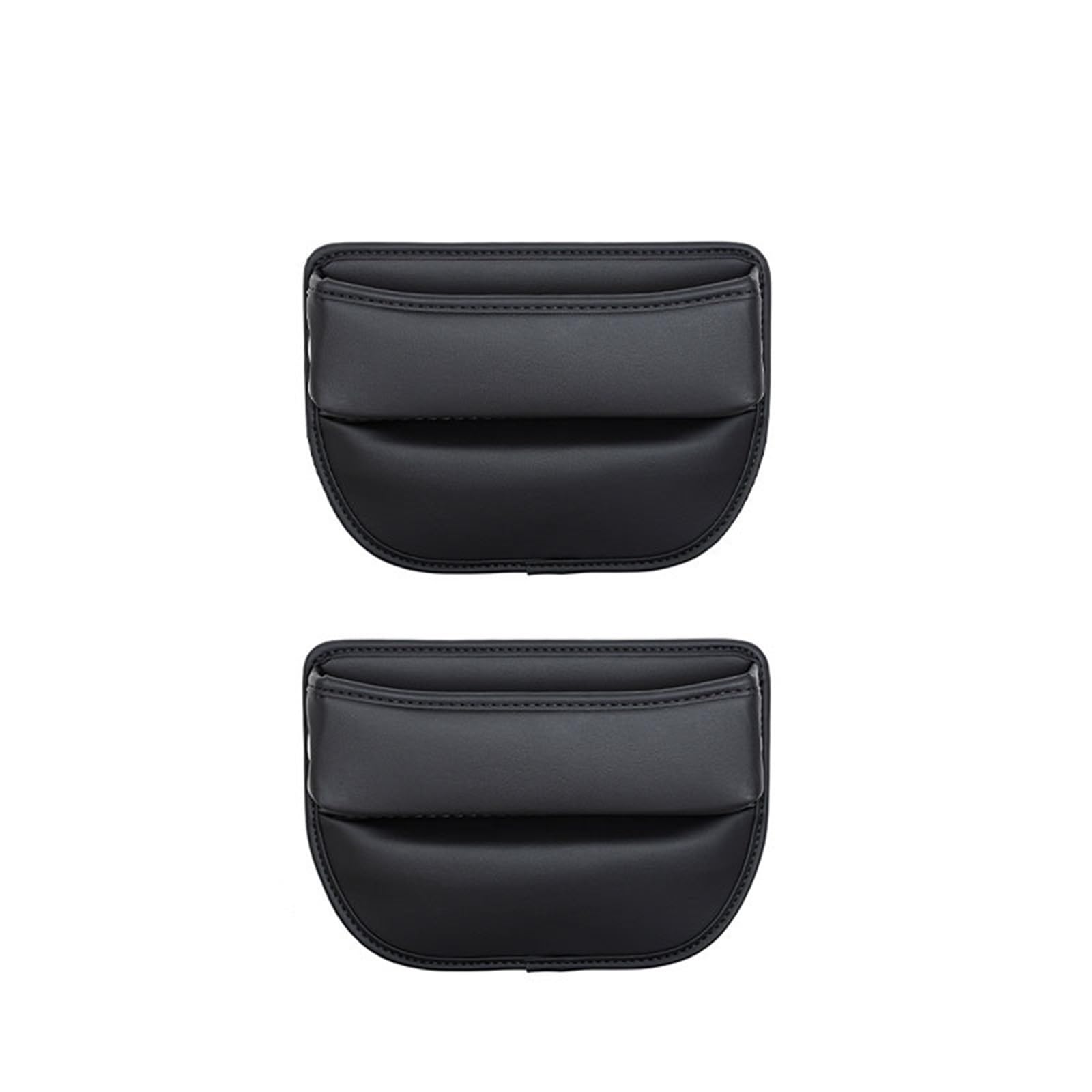 LOKHINGS Adjustable Armrest Storage Box 2PCS Universal Car Seat Gap Organizer PU Auto Console Side Pocket Crevice Storage Box(Black-2PCS)