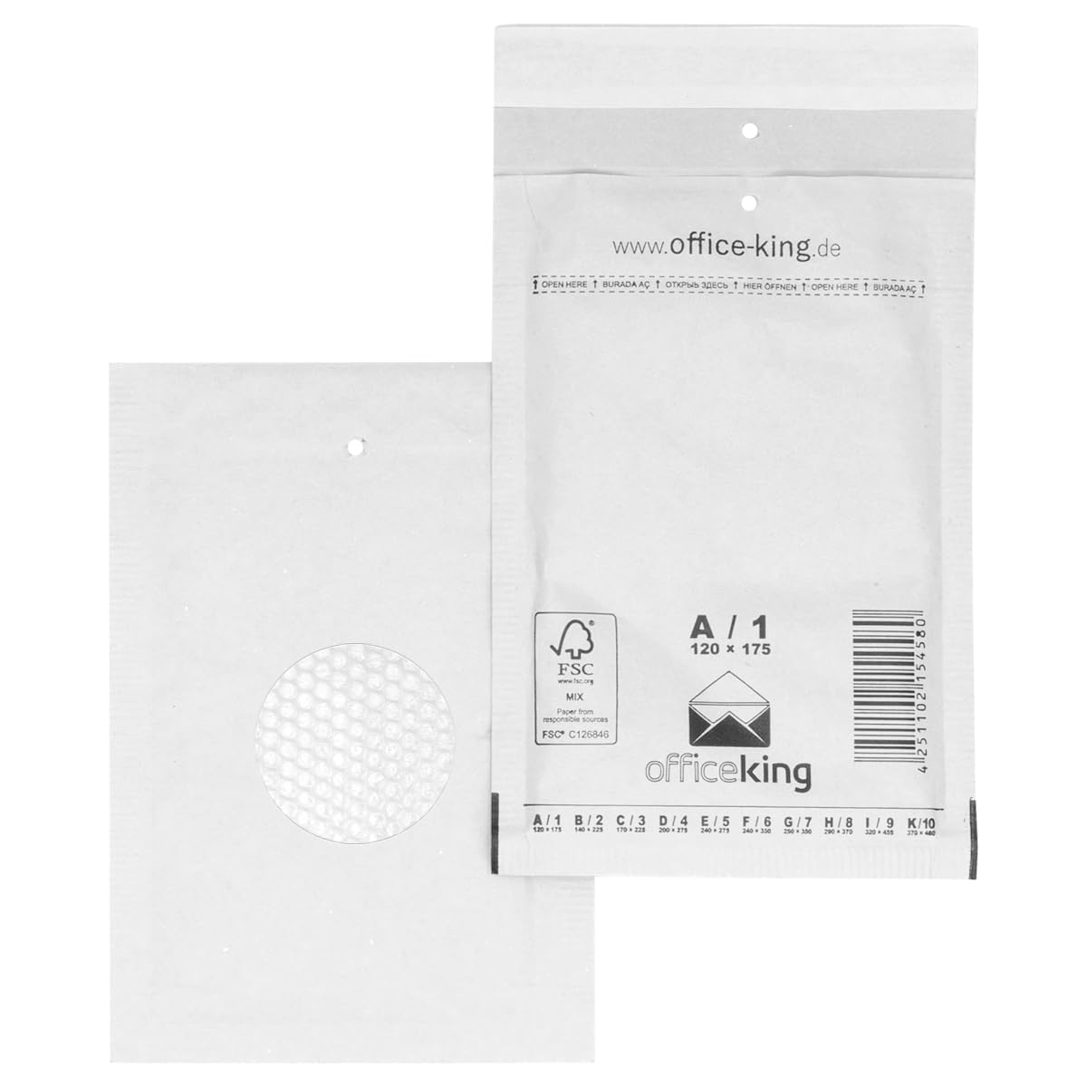 200x Premium Luftpolster Versandtaschen Gold Größe A1 100x165mm (außen