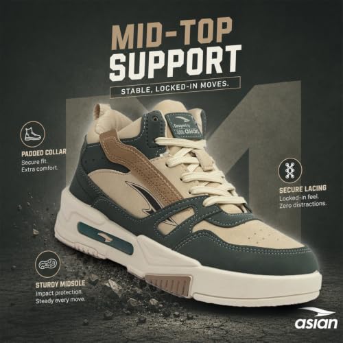 Image of ASIAN Men's MEXICO-11 Casual Sneaker Shoes with Synthetic Upper Lightweight Comfortable Mid Top Sneaker Shoes for Men's & Boy's