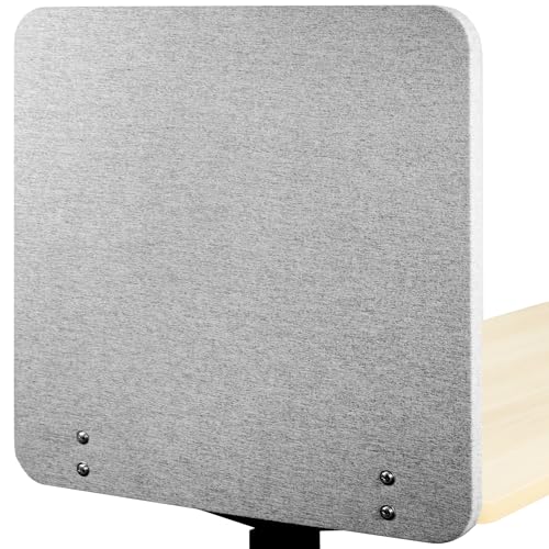 VIVO Clamp-on/Screw-on 24 x 24 inch Privacy Panel, Sound Absorbing Cubicle Desk Divider, Acoustic Partition, Gray, PP-1-V024G