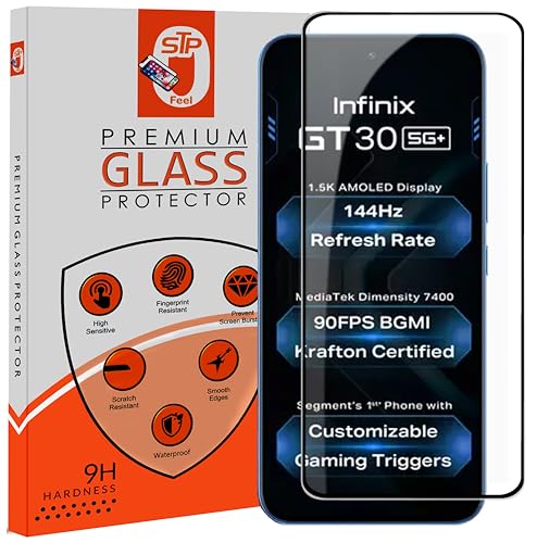 Image of Premium HD+ Tempered Glass Screen Protector Guard Compatible For Infinix GT 30 5G+ (6.78 Inch, Pack of 1) | Edge to Edge Coverage With Easy to installation kit for Smartphone