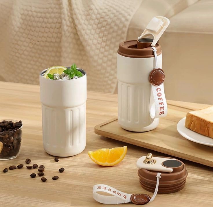 Image of Personalized Coffee Tumbler with Name, Double Wall Insulated Customized Travel Mug with Lid, Coffee Mug for,Men Valentine Day Gifts, Corporate Gifts for Employee (White,420ml) (White)