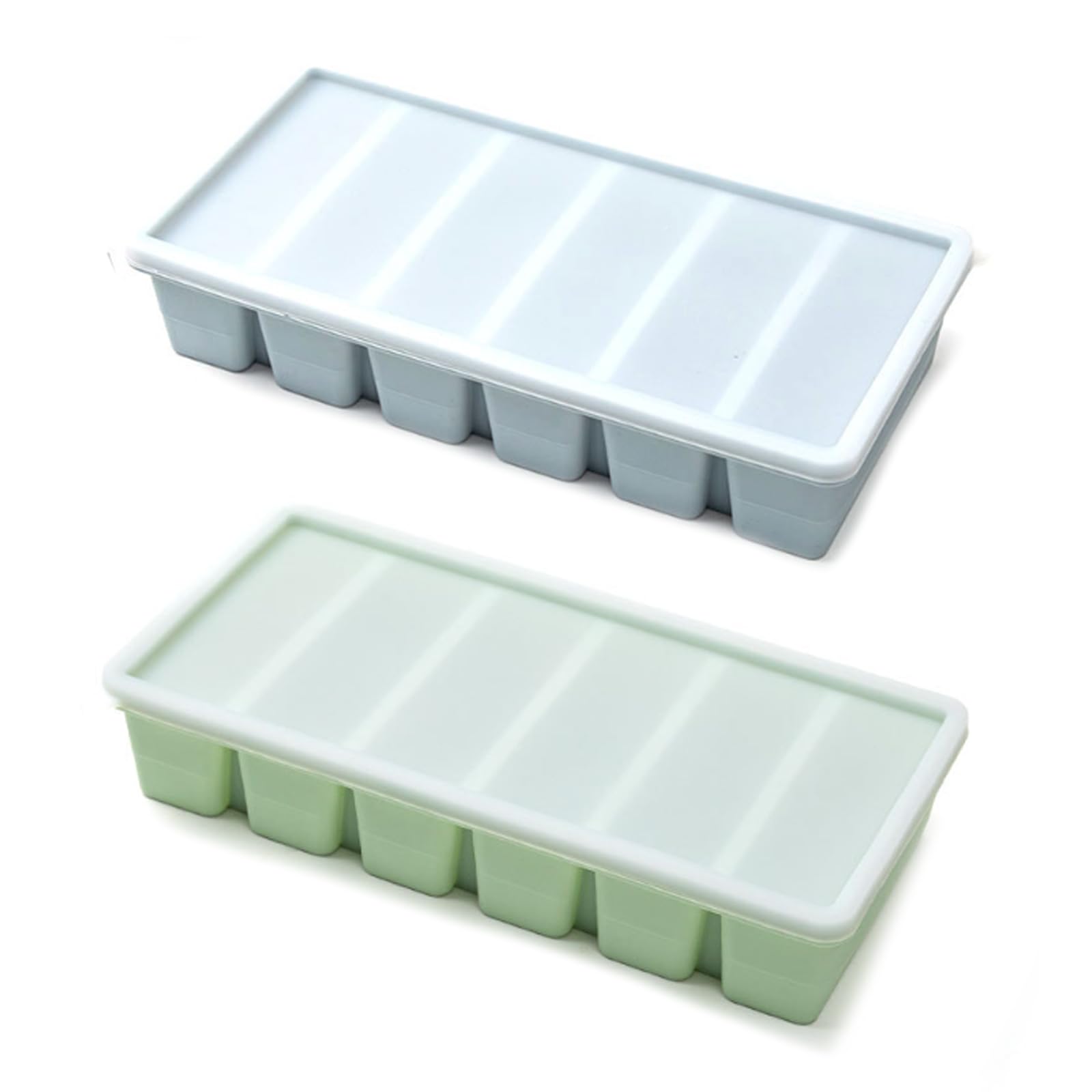 Ziibars Blue 2 Pack Silicone Soup Freezer Moulds With Lids - 100Ml Portion Freezer Trays For Broth Sauce Leftovers Meal Prep, Food Grade Containers (Green & )