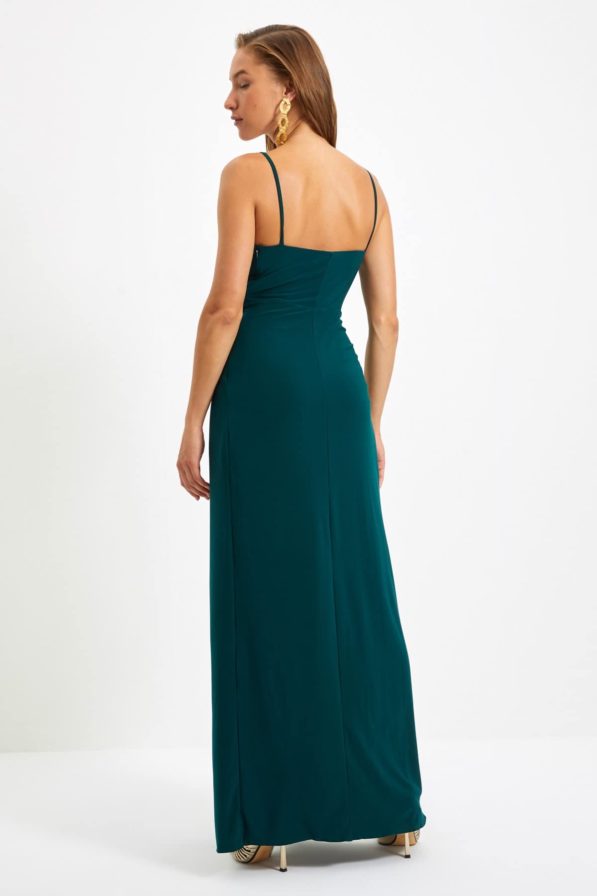 Trendyol Drapieren Sie Detailliertes Abendkleid & Abschlusskleid Abito da Sera Formale Donna (Pacco da 1)