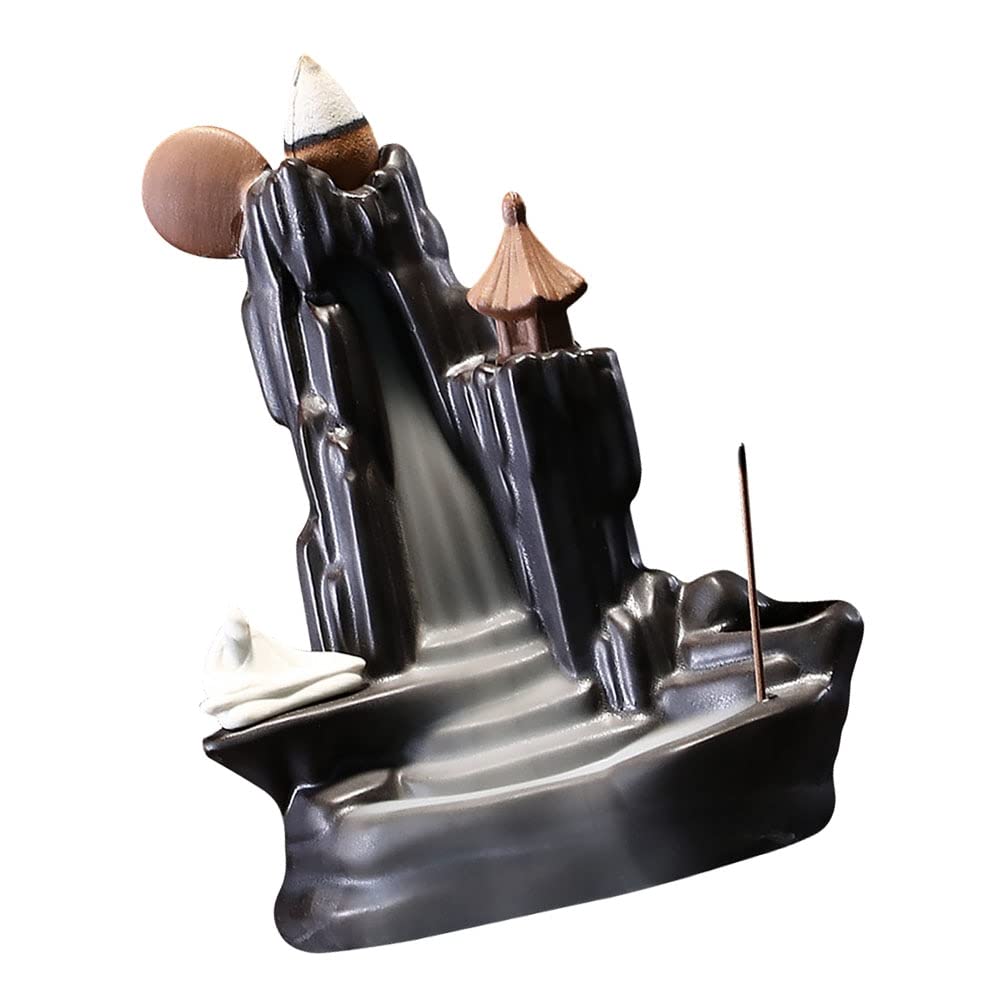 Brûleur d'encens cascade en céramique et ornement d'aromathérapie créatif