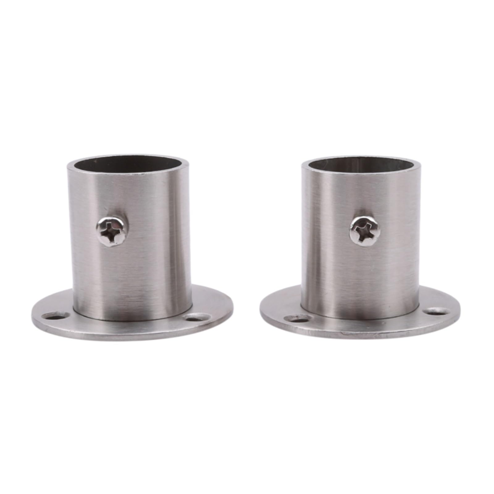 Wardrobe Rod Bracket, Stainless Steel Pole Socket Flange Rod, Wardrobe Hanging Rail Seat Bracket 19-32mm 2 Pcs(25mm Thicker)