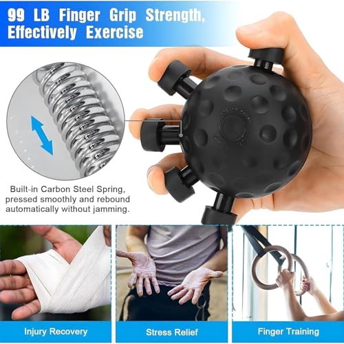 Vibbang Finger Grip Strengthener, Grip Strength Trainer, Finger Exerciser & Hand Strengthener, Hand Grip Strengthener for Muscle Building and Hand Strengthening Devices - Image 3