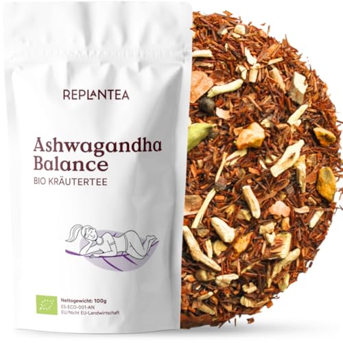 Bio Ashwagandha Balance Tee 100g | Adaptogener Anti-Stress Tee mit Kurkuma & Ingwer | Wärmender...