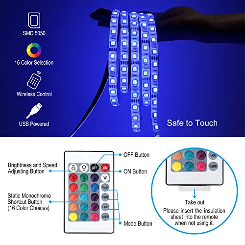 Tira de luces LED RGB 3M 10FT con IP65 resistente al agua miniatura 6