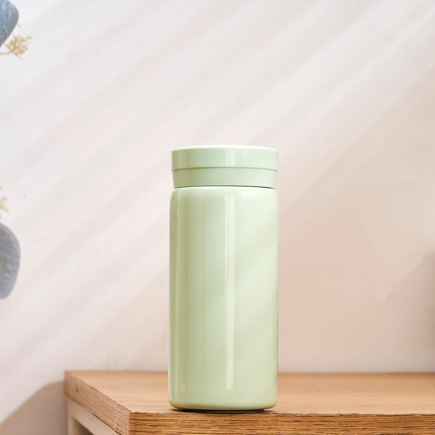 Small Flask, Cute Water Bottle, Vacuum Insulated Flask for Hot & Cold Drink, Keep 12H Hot & 6H Cold (Light Green, 200ml) - Image 4
