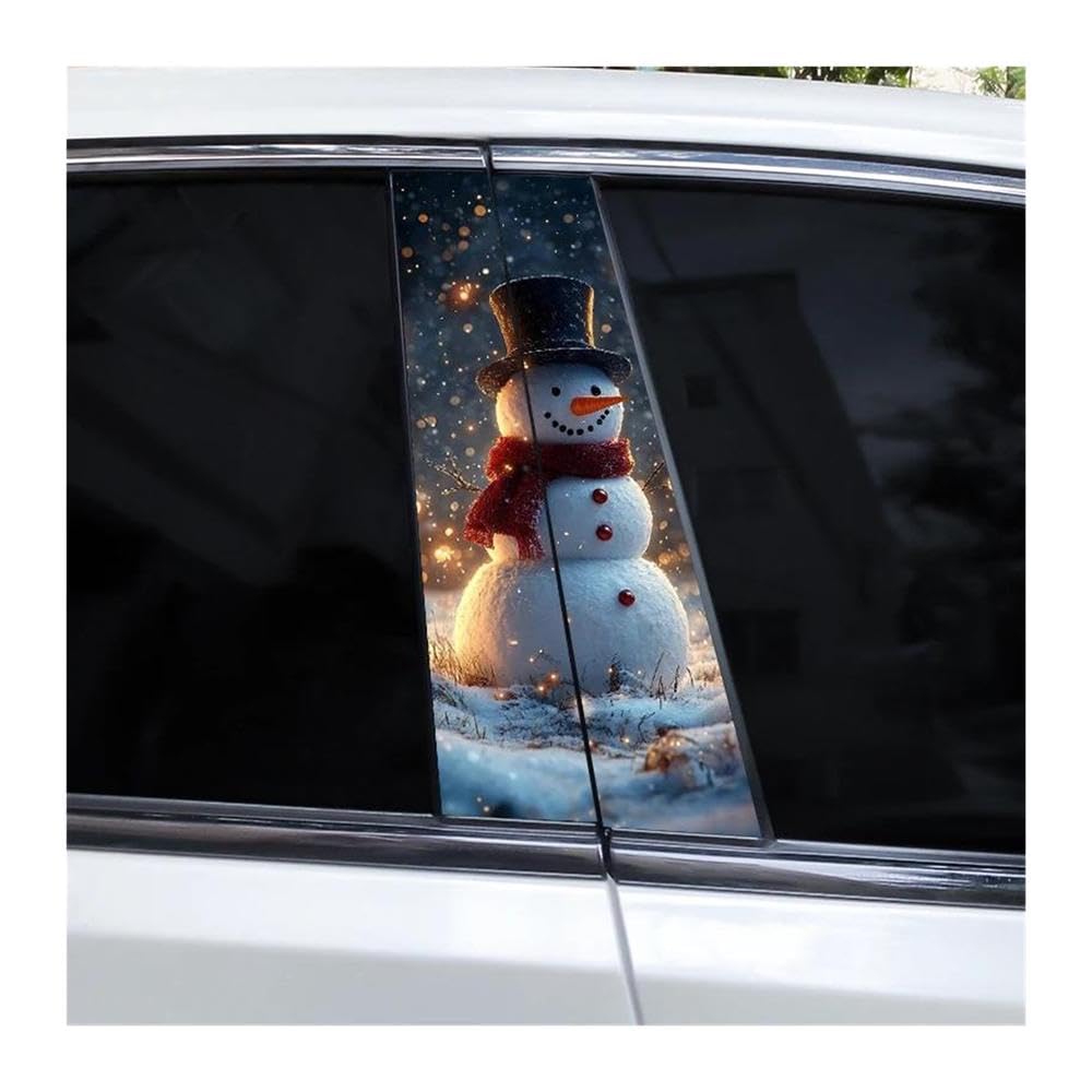 Decorative Items 2pcs Car Center Pillar Sticker Wonderful Winter Auto B-Pillar Waterproof Protective Film