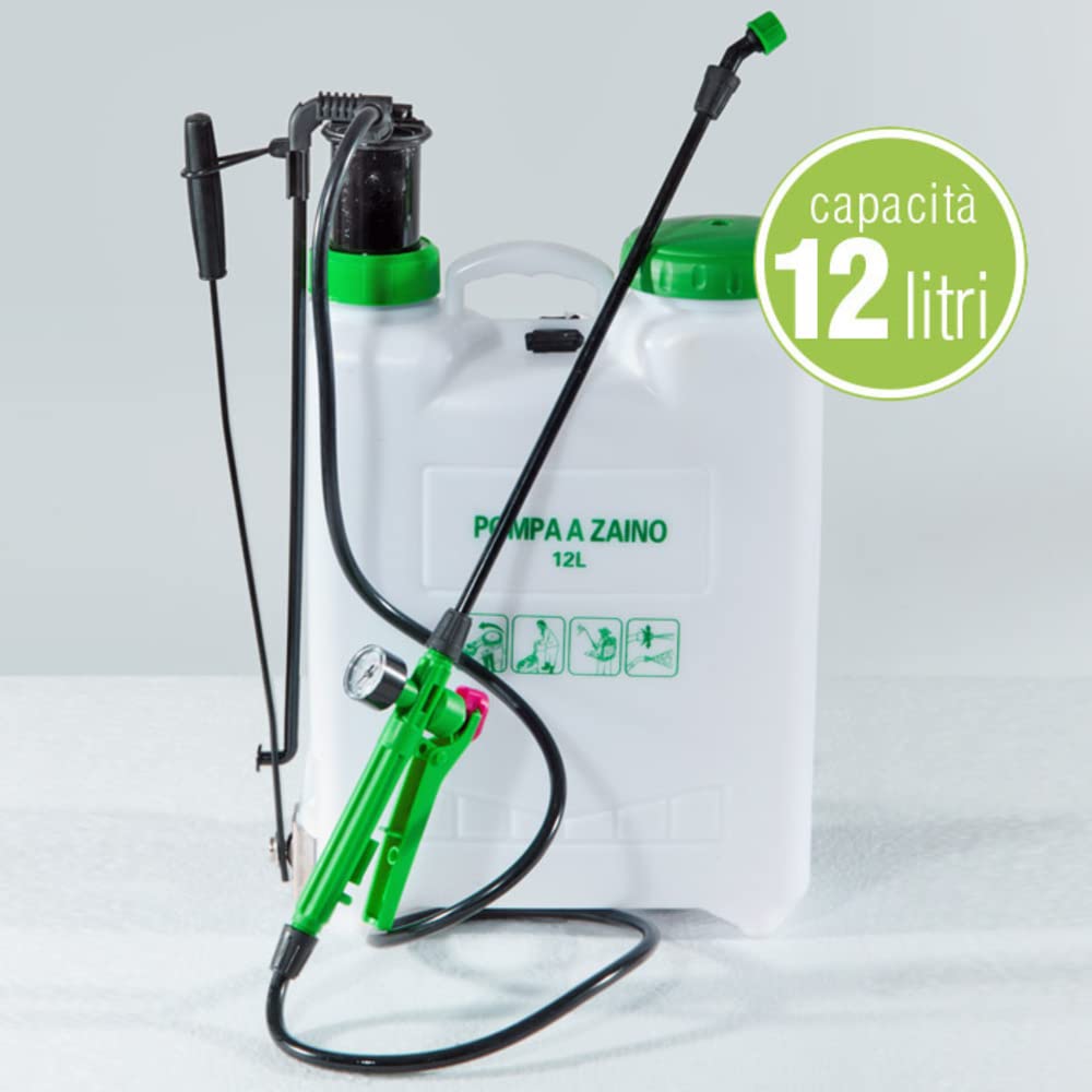VERDELOOK Pompa a Pressione Jimmy capacità 12 L, per Giardinaggio con irroratore per Le Piante