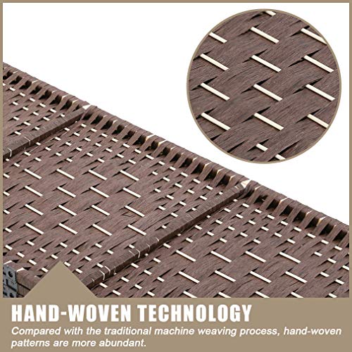 Vnewone 4 Panel Room Divider 6 ft. Tall Diamond Weave Fiber Privacy Screen Folding for Livingroom Bedroom, Brown - Thumbnail 3