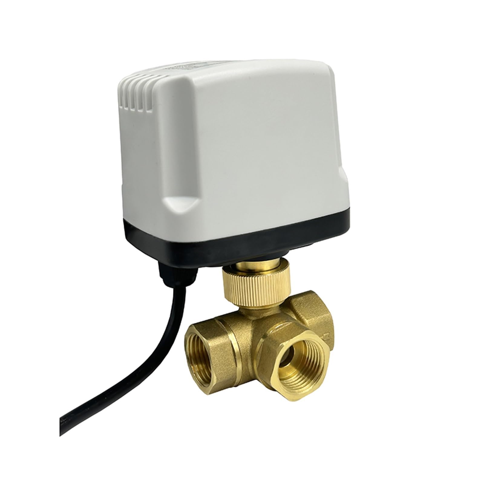 VSPPJYFG DN15 3 Way Brass IP65 Waterproof Motorized Ball Valve 3-Wire 2 Control T Type AC220V DC12V DC24V Electric Ball Valve(24VDC-T TYPE)