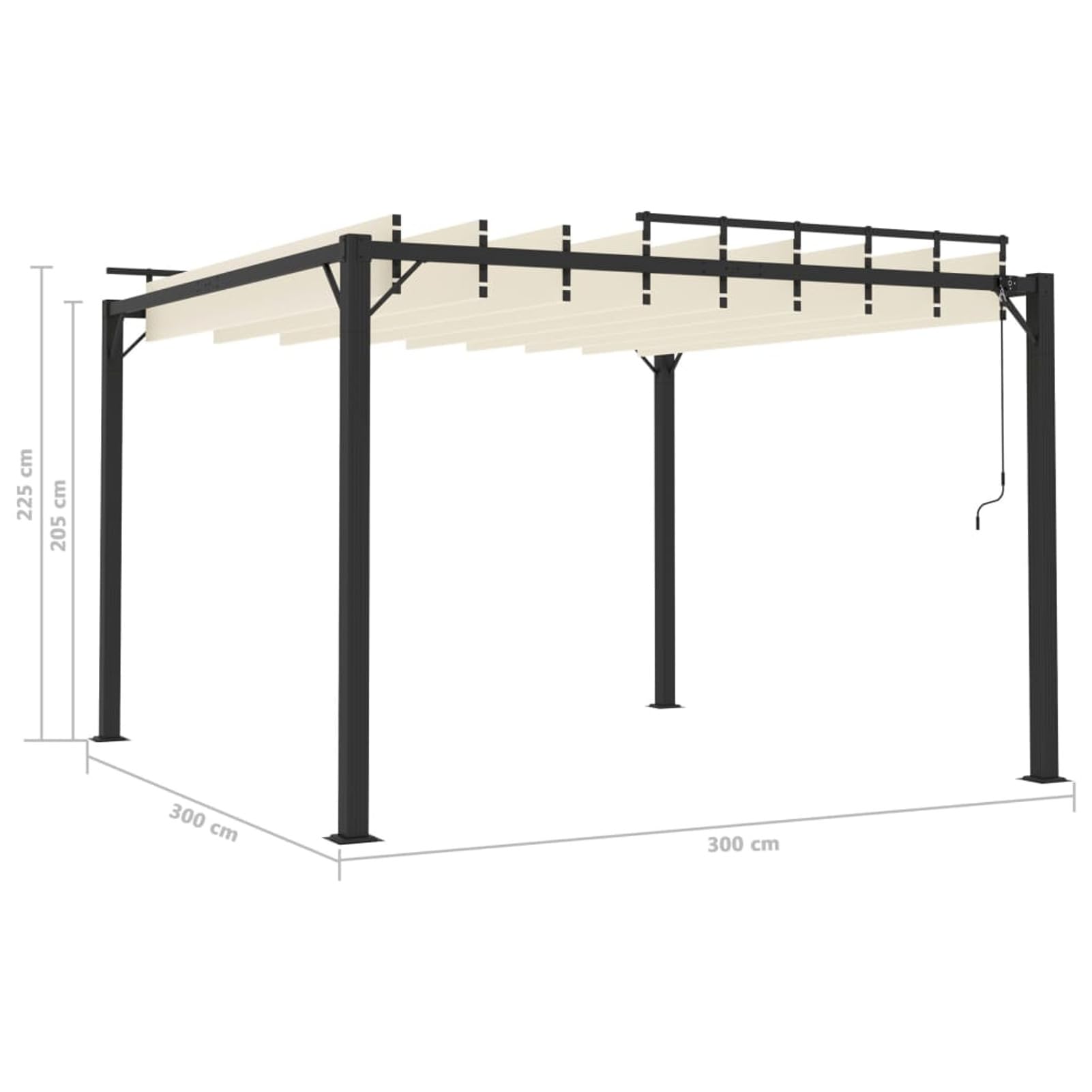 LAPOOH Pavillon mit Lamellendach, Gartenpavillon, Pop-Up Partyzelt, Festzelt, Pavillon, Garden Decoration, Canopy Tent, Lagerzelt, 3x3 m Creme Stoff und Aluminium