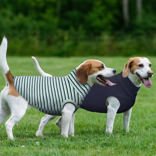 Kuoser 2 Pack Dog Sweater, Soft Dog Sweaters for Small Medium Large Dogs, Sleeveless Pet Fleece Vest,Puppy Pullover Sweatshirt for Boys & Girls, Turtleneck Dogs Winter Coat Clothes