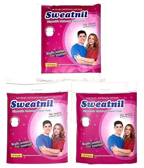 Sweat pads Disposable Highly Absorbent Underarm pads Armpit For Men And Women Pack of 3 (30 Pieces)