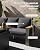Aoxun Patio Furniture Set, Aluminum Patio Set with Fire Pit Table and 5" Thicken & Washable Cushion, Waterproof Outdoor Furniture, Outdoor Couch Sectional for Backyard (5 Seats/F, Dark Grey)
