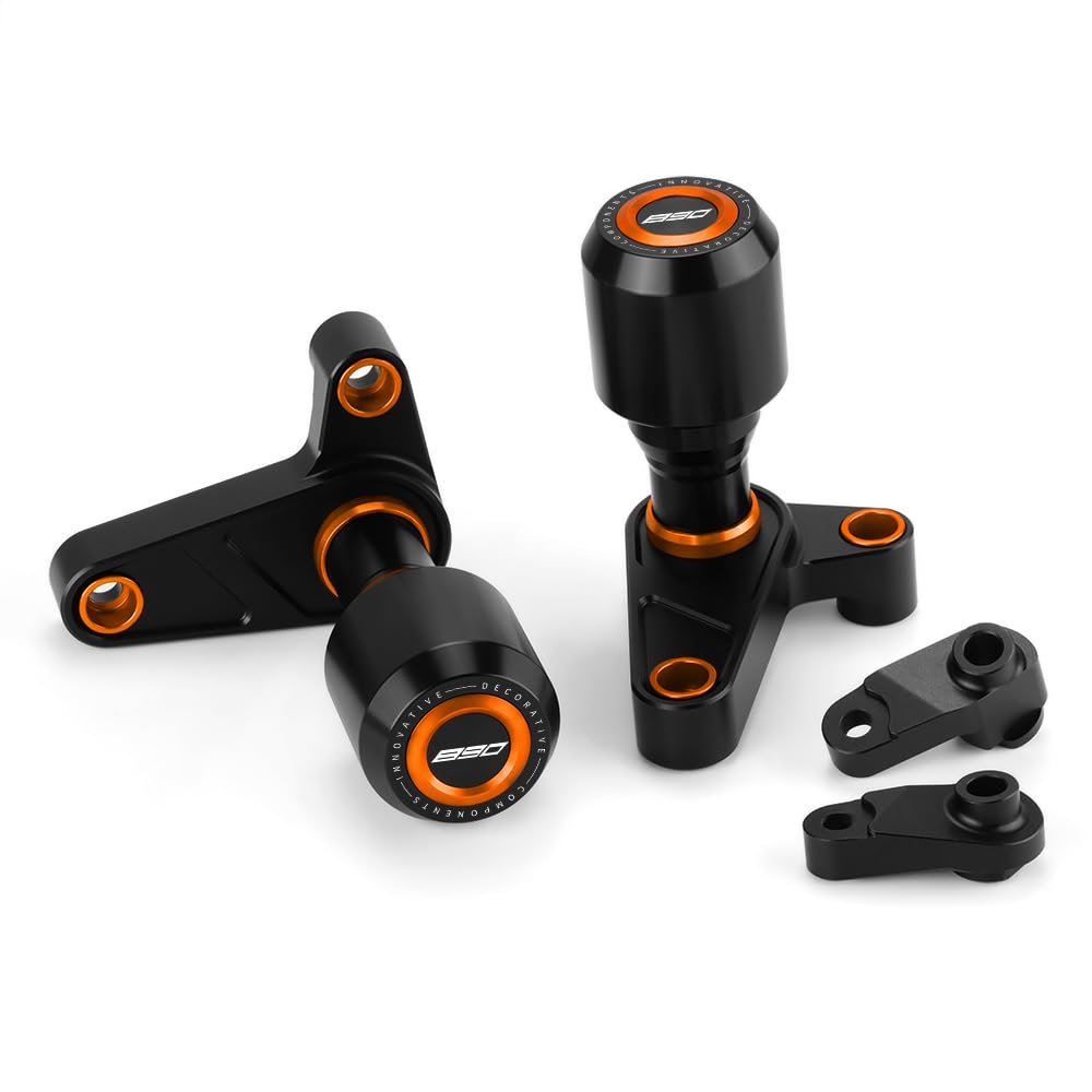 Modeer Motorrad Sturzpads Kompatibel mit DUKE 790/890 Duke/R 2018-2025 Rahmen Slider Sturzschutz duke 890 r 890duke zubehör (890-orange)