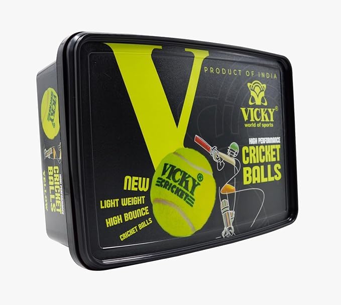 Vicky Cricket Tennis Ball (Pack of 6, Green)