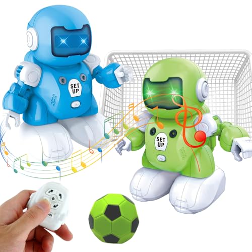 OBEST 2 PCS Robots Juguete para niños, Juguetes de Robots Combate, Robots de fútbol, Juego de fútbol Robot Control Remoto,Robot Kombat,Robot teledirigido con Musica y luz, Robot de Juguete RC