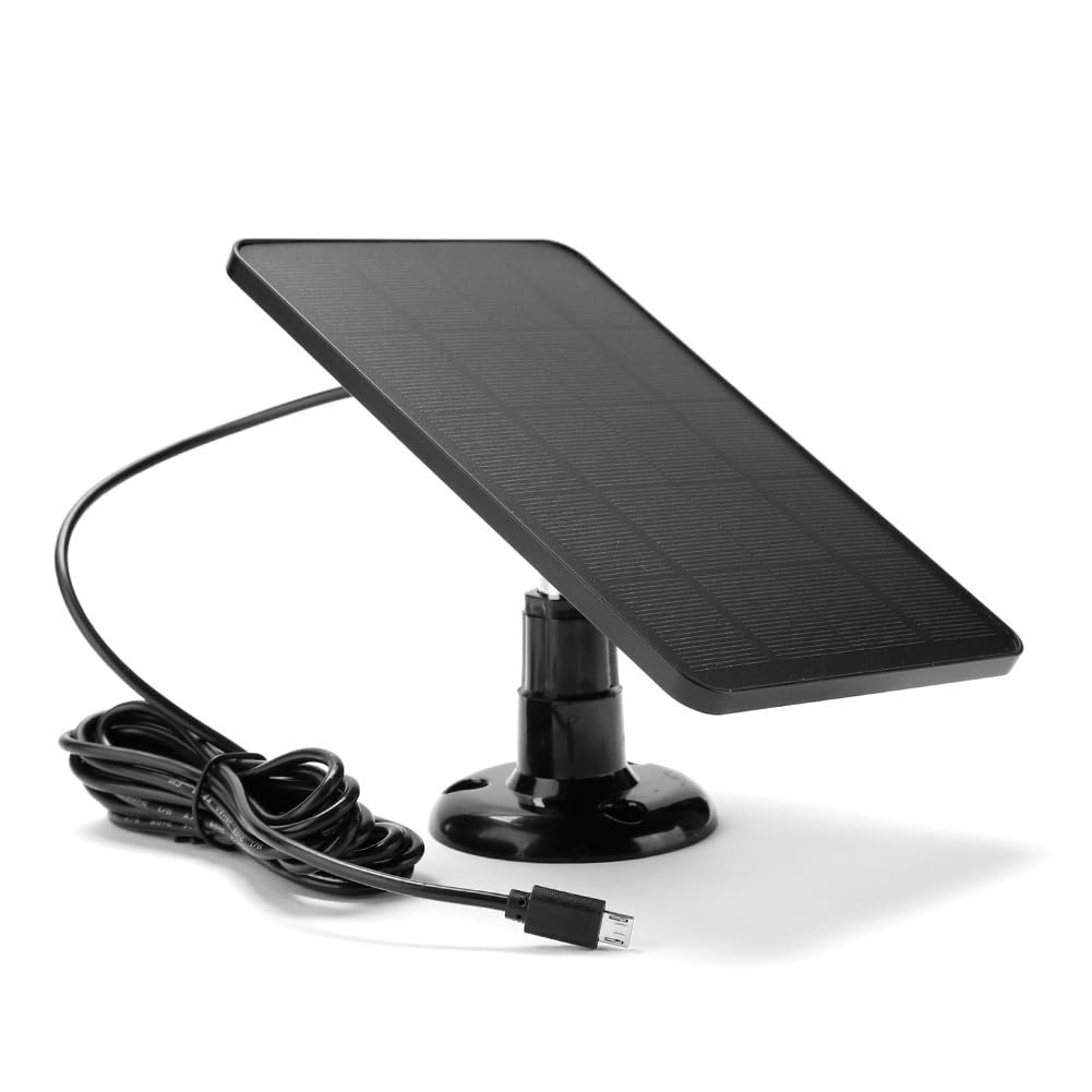 Panele słoneczne, Przenośny monokrystaliczny zasilacz IPX6 z mikroładowaniem 5 V do małego systemu oświetlenia domowego, nadzoru kamer zewnętrznych(Black)