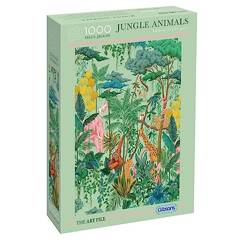 Gibsons - Jungle Animals - Puzzle 1000 pièces sur Les Belles créatures de la planète - Puzzle en Carton recyclé en Collaboration avec The Art File - G7215