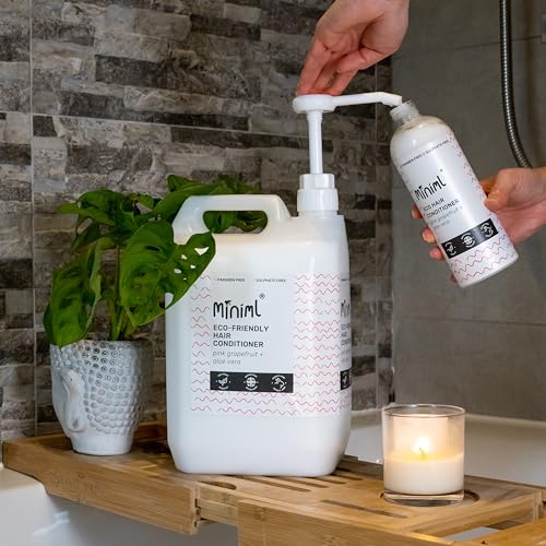 Miniml Natural Hair Conditioner Eco Friendly - 500ml Pink Grapefruit & Aloe Vera Men and Womens Sensitive Scalp & Skin Cruelty Free Vegan Formula - For Greasy, Curly, Dry Hair - Image 8