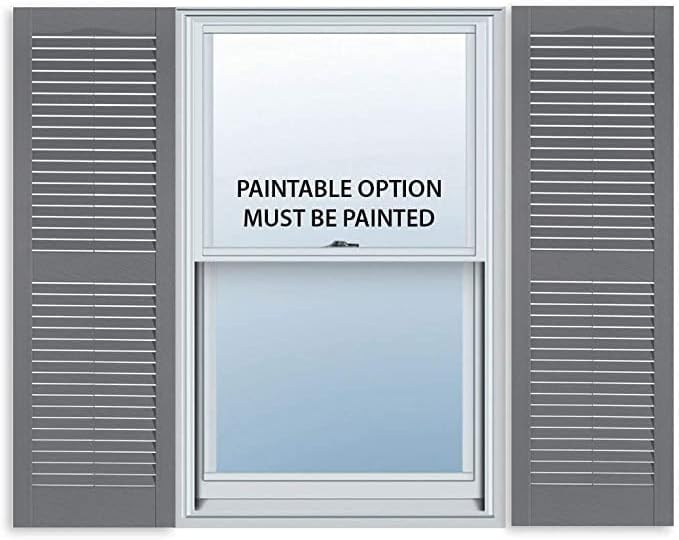 Exterior Solutions Vinyl Louver Shutter Pair 15x59