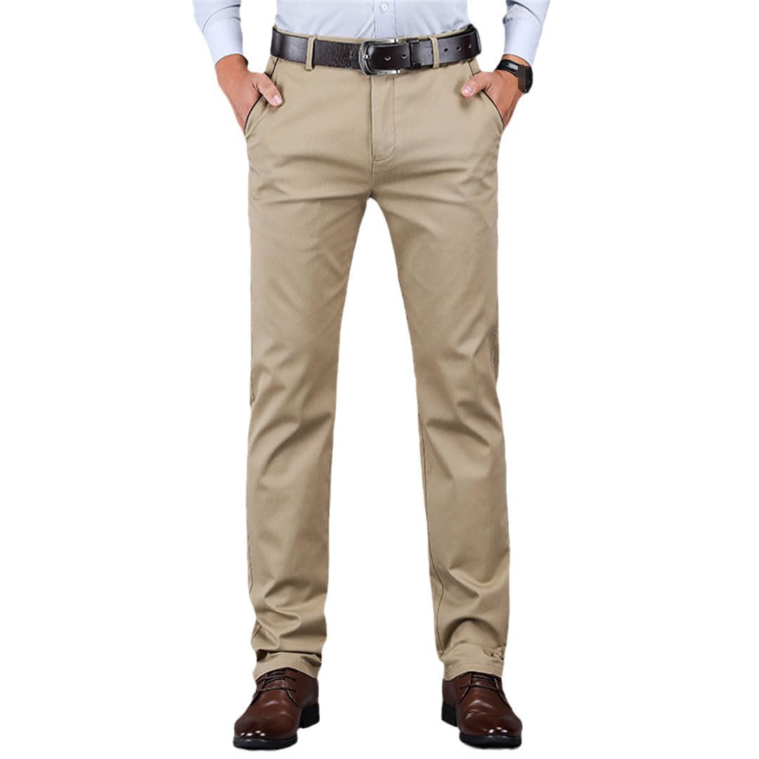 Vogrtcc Pantalones De Hombre Elástico Ajuste Formal Drapeado Trajes Rectos De Gran Tamaño Vestido Pantalón De Oficina De Negocios