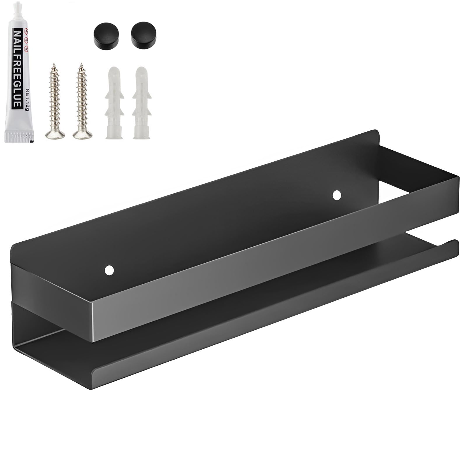 YuShiYan 15.7inches Stainless Steel Wall Mounted Floating Shelves for Kitchen,Bathroom,Living Room Storage Shelf,Rust Protection, Easy to Clean