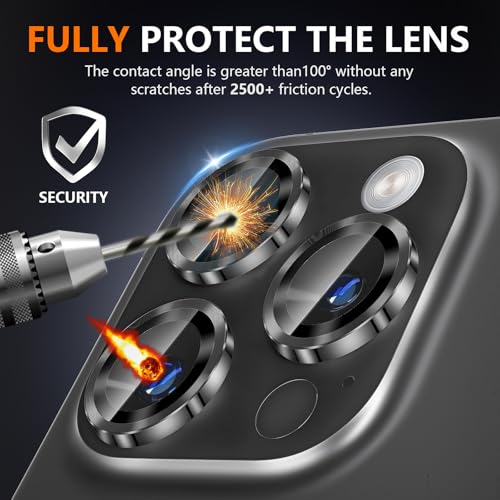 Verre trempé d'objectif iPhone 16 Pro anti-rayures à lignes CD