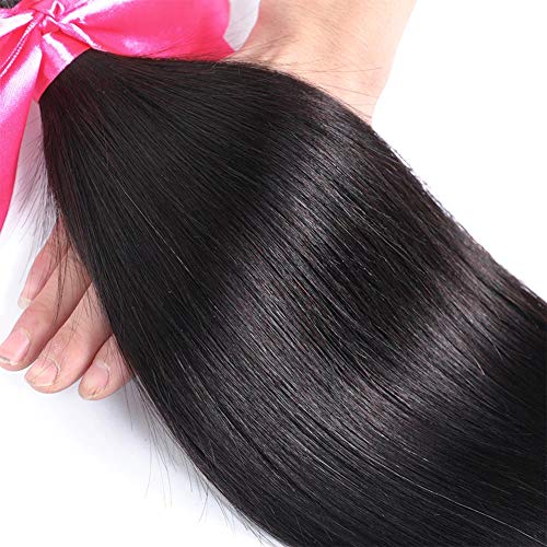 Romface 12A Brazilian Hair Bundles Straight Human Hair Weave Bundles Brazilian Straight Hair 3 Bundles Natual Black Color 300g Total 16 16 16 inch - Image 3