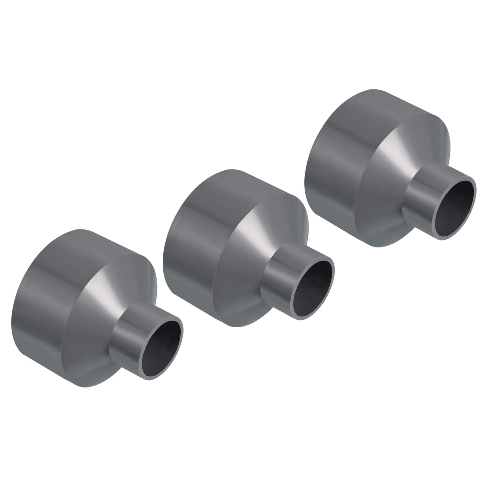 PATIKIL PVC Reductor Tubo Montaje 50x32mm, 3 Paquete Recto Acoplamiento Adaptador Conector, Gris — view 29