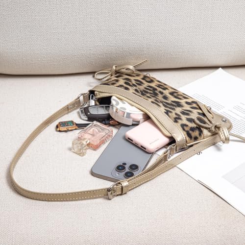 Image of Fashionable Leopard Women's Crossbody Bag Shoulder Bag Clutch Purse- Vintage Chic for Everyday and Formal Occasions - Black