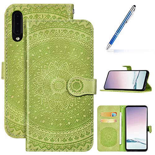 Robinsoni Case Compatible with Samsung Galaxy A50 Phone Case Wallet Galaxy A50 Leather PU Phone Cover Shockproof Kickstand Case Flip Note Book Style Phone Cover Heavy Duty Case Hard Case Mandala