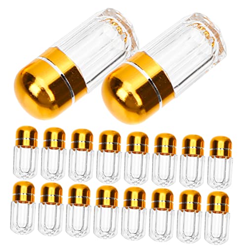 ERINGOGO 20個コンパクト透明装瓶 軽量密封容器 詰め替え簡単 試験管型 小型収納ケース 旅行用サプリメント ビタミン保存に