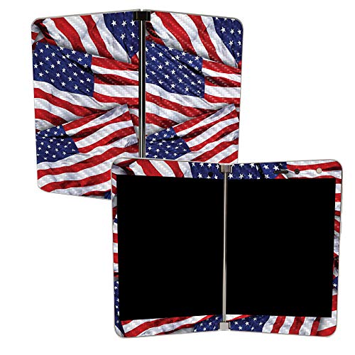 Image of MightySkins Carbon Fiber Skin for Microsoft Surface Duo - Patriot | Protective, Durable Textured Carbon Fiber Finish | Easy to Apply, Remove, and Change Styles | Made in The USA