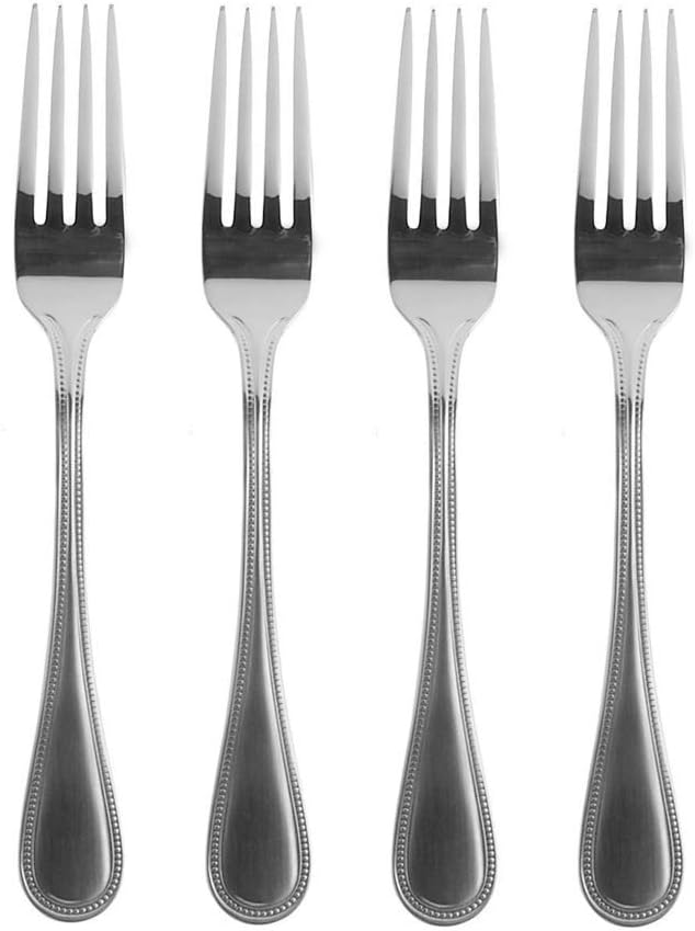Towle Beaded Antique 18/10 Stainless Steel 8" Dinner Fork (Set of Four)
