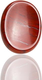 Worry Stones Red Jasper Crystals for Kids, Chakra Crystals and Healing Stones, Oval Palm Stone, Thumb Stone, Crystals for Beginners, Spiritual Gifts for Women, Meditation Accessories (1PCS)