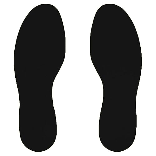 ifloortape Huellas negras de 9.5 pulgadas para organización magra 5S, las marcas del suelo tienen adhesivo industrial resistente con forro extraíble
