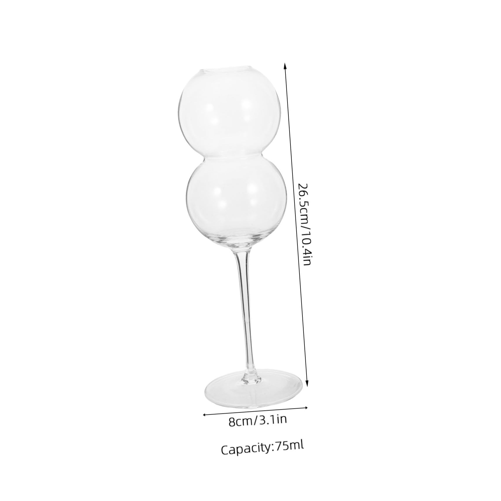 CONGARTENO 2pcs Footed Cups Elegant Glass Wine Goblets for Cocktails Stylish Drinkware for Home Bars Weddings and Parties Capacity
