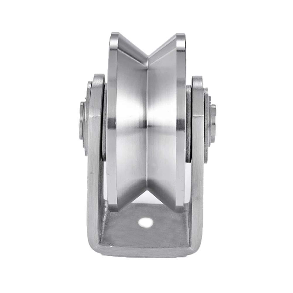 Joyoya Stainless Steel Groove Wheel Heavy Duty Track Wheel Rigid Caster