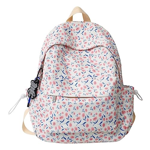 JHTPSLR Cottagecore Aesthetic Backpack Flowers Backpack Cute Floral Backpack Spring Summer Backpack Casual Daypack (Blue)