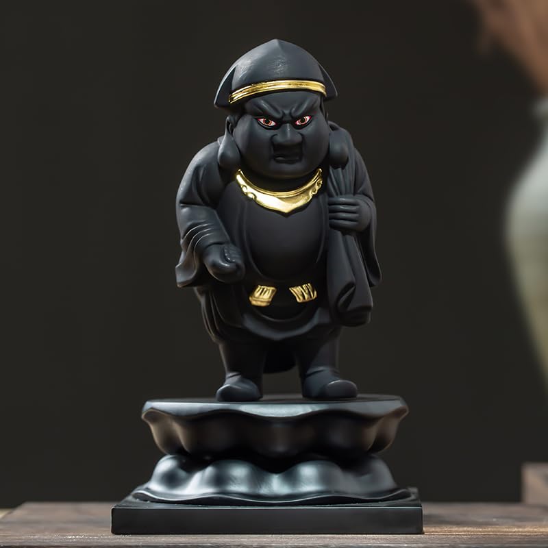 Amazon｜檜木切金擬古木彫唐密海宝憤怒相大黒天財神仏像置物開運 招福